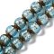 Handmade Gold Sand Lampwork Beads Strands, Round, Sky Blue, 12mm, Hole: 1.8mm, about 42~45pcs/strand, 18.50''~20.87''(47~53cm)
