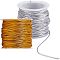 2 Rolls 2 Colors Polyester Elastic Cord, Round, Mixed Color, 1mm, about 21.87 Yards(20m)/roll, 1 roll/color