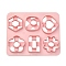 ABS Cookie Cutters, Heart/Hexagon/Flower, Pink, 100x120mm