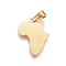 304 Stainless Steel Pendants, Map Shape, Golden, 18x14x1mm, Hole: 3x4mm