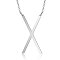 Non-Tarnish 201 Stainless Steel Initial Pendants Necklaces, with Cable Chains, Letter, Letter.X, 17.3~18.3 inch(44~46.5cm)x1.5mm, LetterX: 37.5x20x1mm