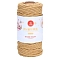 Cotton Macrame Cord, Round Macrame Rope for Wall Hangers, Boho Decorations, DIY Macrame Craft, BurlyWood, 3mm, 80g/roll