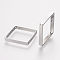 Brass Bead Frames, Rhombus, Platinum, 24x25x0.5mm, Hole: 0.5mm