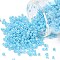 Glass Seed Beads, Ceylon, Round, Pale Turquoise, 8/0, 3mm, Hole: 1mm, about 10000pcs/pound
