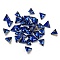Glass Rhinestone Cabochons, Back Plated, Triangle, Sapphire, 6x7x3mm