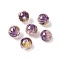 Two Tone Transparent Acrylic Beads, Hand Painted Beads, Round, with Glitter Powder & Enamel, Medium Orchid, 15x14mm, Hole: 3mm