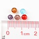 カット加工ロンデル透明ガラスビーズ  ミックスカラー  4x3mm  穴：1mm&nbsp;GLAA-R152-4mm-M1-4