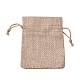黄麻布ラッピングポーチ巾着袋  ダークカーキ  9x7cm&nbsp;ABAG-Q050-7x9-01-2