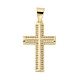 Brass Micro Pave Cubic Zirconia Pendants&nbsp;KK-P293-21E-G-1