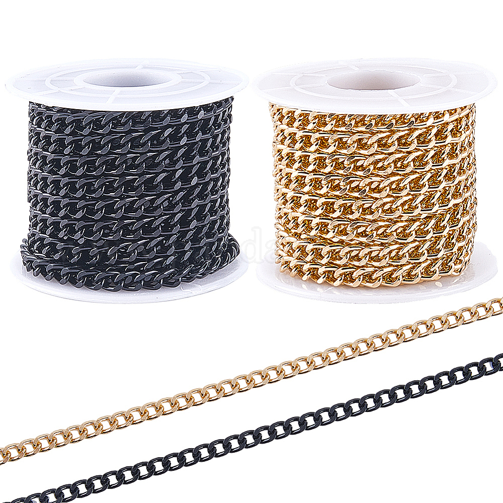 Wholesale 10M 2 Colors Aluminium Curb Chains - Pandahall.com