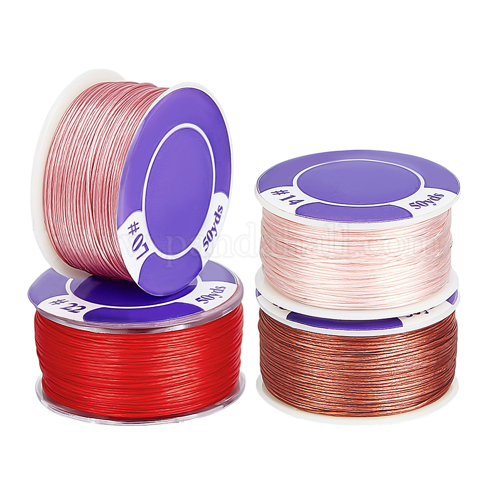Transfer Bead Threads Wholesale 4 Rolls 4 Colors Special Coated Nylon Beading Threads for ...