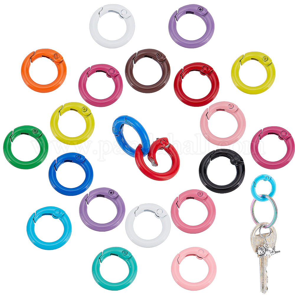 Gate Ring Color Wholesale 30Pcs 15 Colors Zinc Alloy Spring Gate Rings - Pandahall.com