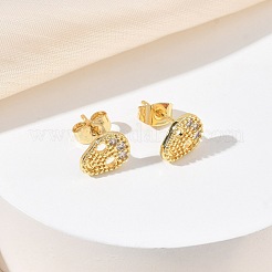 Halloween Brass & Crystal Rhinestone Stud Earrings for Women&nbsp;EJEW-G464-04G-04