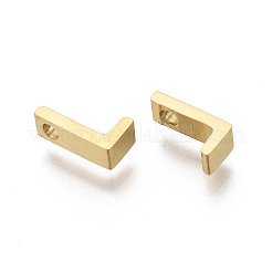 ステンレススチールチャーム201個  ゴールドカラー  文字L  8x4x3mm  穴：1.6mm&nbsp;X-STAS-R110-L-G