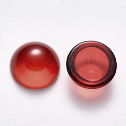 透明スプレー塗装ガラスカボション  半円/ドーム  レッド  16x8mm&nbsp;GLAA-S190-013B-E02