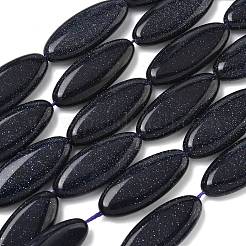 合成ブルーゴールドストーン青金砂石ビーズ連売り  馬の目  29~30x12~12.5x5.5~6.5mm  穴：0.7~1mm  約13個/連  14.96インチ（38cm）&nbsp;G-B078-E14-01A