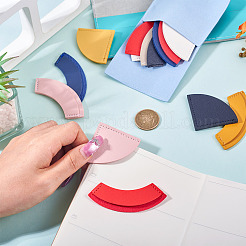 16Pcs 16 Styles PU Leather Fan Bookmarks&nbsp;AJEW-TA0002-23