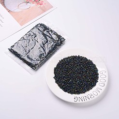 6/0 ガラスシードビーズ  アイリスラウンド  カラフル  4mm  穴：1mm  約4500個/ポンド&nbsp;SEED-A009-4mm-605