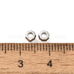 真鍮ビーズ  カドミウムフリー＆ニッケルフリー＆鉛フリー  八角形  プラチナ  3.5x1.7mm  穴：1.8mm&nbsp;KK-K398-05B-P