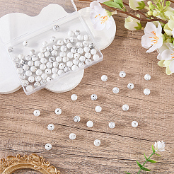 2連売り天然ハウライトビーズ連売り  滑らかな丸いビーズ  8mm  穴：1mm  約45~47個/連  15インチ&nbsp;G-PA0002-70A