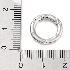 Brass Micro Pave Clear Cubic Zirconia Spring Gate Rings&nbsp;X-KK-M293-54P