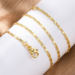 真鍮リンクチェーンネックレス  304ステンレススチール製カニカン付き  ラックめっき  鉛フリー＆カドミウムフリー  長持ちメッキ  18KGP本金メッキ  17.87インチ（45.4cm）&nbsp;NJEW-D302-11G
