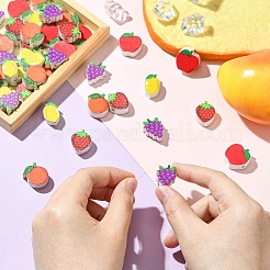50Pcs 5 Styles Printed Wood Beads&nbsp;WOOD-CJ0002-38
