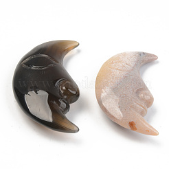 天然石瑪瑙ビーズ  穴なし/ドリルなし  ムーン  57~62x28~31.5x12.5~13.5mm&nbsp;G-T132-017