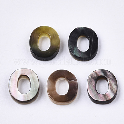 天然な黒リップシェルビーズ  トップドリルビーズ  文字.o  O：10x8.5x2.5mm  穴：0.6mm&nbsp;X-SSHEL-S265-001O