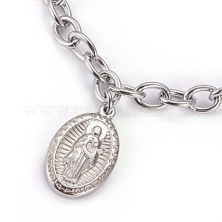 Tarnish Resistant 304 Stainless Steel Charm Bracelets&nbsp;BJEW-O169-02