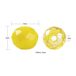 500個5色混合スタイルガラスビーズ  多面カット  ロンデル  ミックスカラー  100個/カラー&nbsp;EGLA-LS0001-04