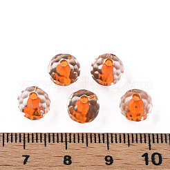 透明なアクリルビーズ  ラウンド  多面カット  ダークオレンジ  8mm  穴：1.6mm  約1810個/500g&nbsp;MACR-S373-133-T02