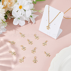 12Pcs Brass Micro Pave Clear Cubic Zirconia Pendants&nbsp;KK-ME0001-52