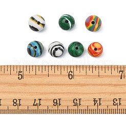 140スタイルの合成マラカイトビーズ7個。  染め  ラウンド  ミックスカラー  8mm  穴：1~1.5mm  20個/スタイル&nbsp;G-YW0001-16