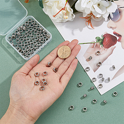 201 Stainless Steel Grooved European Beads&nbsp;STAS-DC0015-64