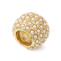 Brass & ABS Plastic Pearl European Beads&nbsp;KK-CBA3C32-04G