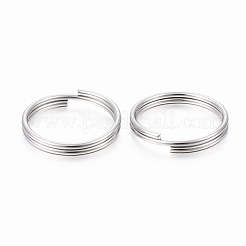 変色しにくい304ステンレススチール製スプリットリング  ダブルループ丸カン  ステンレス鋼色  12x1.5mm  内径約10.5mm&nbsp;STAS-H413-06P-B