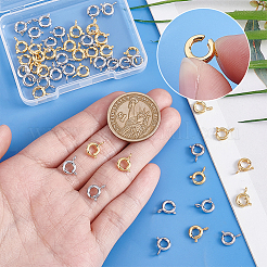 50色の真鍮製引き輪2個。  リング  本物の金メッキと本物のプラチナメッキ  10x8x3mm  穴：1.6mm  25個/カラー&nbsp;KK-PH0013-17