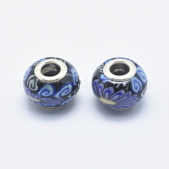 Handmade Polymer Clay European Beads&nbsp;CLAY-K002-A34
