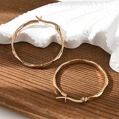 Ion Plating(IP) 304 Stainless Steel Hoop Earrings&nbsp;EJEW-L215-29G