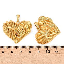 304ステンレスペンダント  ハートチャーム  ゴールドカラー  28x34x10mm  穴：7x3.5mm&nbsp;STAS-P438-37D-G