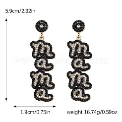 Mother's Day Alloy Rhinestone Dangle Stud Earrings&nbsp;WGC7371-04
