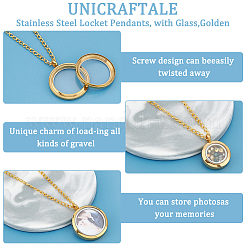 3Pcs 3 Style 304 Stainless Steel Locket Pendants&nbsp;FIND-UN0001-83G