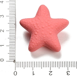 食品グレードの環境に優しいシリコーンビーズ  かわいいヒトデ  ピンク  28x28x13mm  穴：2mm&nbsp;SIL-I022-04B