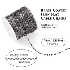Brass Coated Iron Flat Cable Chains&nbsp;CH-TAC0007-02B