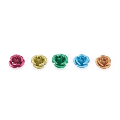 アルミビーズ  艶消し  長持ちメッキ  3  - 花びらの花  ミックスカラー  8~8.5x5mm  穴：1mm&nbsp;FALUM-T001-02B-M