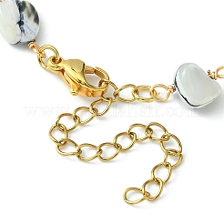 Natural Shell Nugget Beaded Chains Kids Bracelets&nbsp;BJEW-JB09462-01