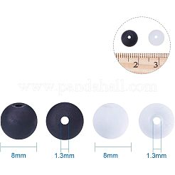透明ガラスビーズ  艶消し  ラウンド  ミックスカラー  8mm  穴：1.3~1.6mm  200個/箱  2boxes /セット  約400個/セット&nbsp;GLAA-NB0001-01