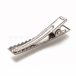 アイアン製ダッカールクリップパーツ  作るDIYのヘアアクセサリー  プラチナ  40.5x9x9mm&nbsp;LS-IFIN-L037-001B-P