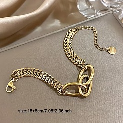 Hip-hop 304 Stainless Steel Cuban Link & 201 Stainless Steel Cable Chain Bracelets for Women&nbsp;FS-WG3DCDD-01